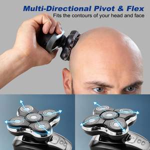 Paquete de 2 cabezales de repuesto para afeitadora eléctrica húmeda/seca, cuchilla de afeitar rotativa 3 en 1 de 5 cuchillas, lavable para uso facial - Product Image 3