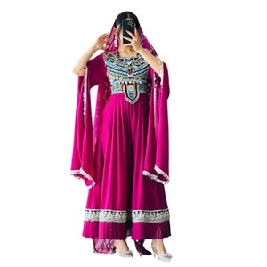 ชุดเดรสอัฟกานิสถานคอเหลี่ยมสำหรับผู้หญิงชุดเดรสสไตล์อัฟกานิสถานแบบดั้งเดิมงานปักตามสั่งเสื้อผ้าสำหรับงานแต่งงาน - Product Image 1