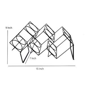 ที่วางขวดไวน์ทำด้วยมือทำจากเหล็กพร้อมผิวแบบชนบทที่ไม่เหมือนใครเหมาะสำหรับเก็บไวน์ในร่มและของตกแต่งชิ้นกลาง - Product Image 2