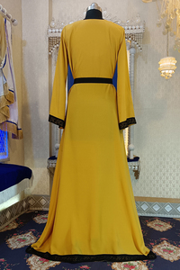 Golden yellow designer arabic <b>kaftan</b> - Product Image 4