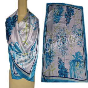 Stylish Women's Summer Scarf Square <b>Satin</b>-like Hair Scarf and Headwrap with Digital Print for Wrapping - Product Image 2