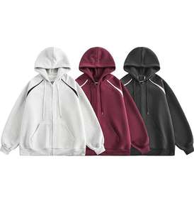 Sudadera con Capucha Holgada de Moda Retro 2026 con Mangas en Contraste, Fabricada en Fábrica, Venta al Por Mayor para Hombre y Mujer - Product Image 1