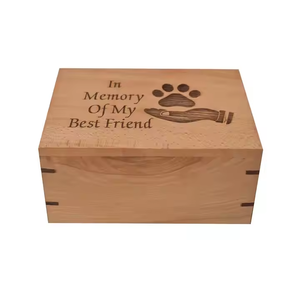 โกศใส่เถ้ากระดูกรูปอุ้งเท้าไฟสีฟ้าโบราณรูปทรงหกเหลี่ยมทำจากไม้โกศใส่สัตว์เลี้ยง2025 - Product Image 3