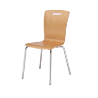 Chaise carrée empilable moderne en bois K/D avec trou pour les mains et pieds en métal pour la salle à manger et la cuisine - CHAO CHING Taiwan Home Furniture