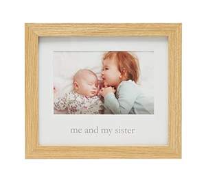 Kate &amp; Milo Me &amp; My <strong>Sister</strong> Sibling Keepsake <strong>Frame</strong> Baby Nursery Wall Art <strong>Photo</strong> <strong>Frame</strong> with Easel Back Wood Material - Product Image 1