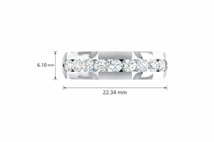 Modern Channel Set Diamond Anniversary <b>Band</b> <b>Ring</b> For Women's - Product Image 2