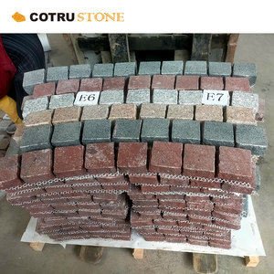 Tùy chỉnh cảnh quan đường lái xe Granite pavers Cobble huy chương tự nhiên Bazan mix Interlock Đỏ đậu xe paver Sydney - Product Image 4