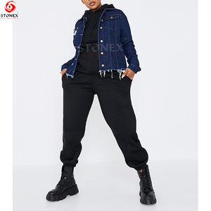 Veste de camionneur en détresse Poches à rabat Meilleures ventes Vestes en jean pour femmes de haute qualité pour les soldes d'hiver - Product Image 2