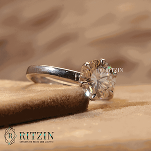 Round Cut Diamond Solitaire Style Engagement Ring For Women - Product Image 2