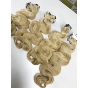 Onda del cuerpo 100% Virgen Remy Extensiones de cabello de trama plana 8-40 ''Rubio Rizado Cutícula Alineada Vietnamita Timehair Alta calidad Grande - Product Image 1