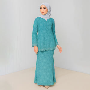 ชุด Baju kurung อิสลามสองชิ้นขนาดพิเศษเสื้อผ้าสำหรับงานปาร์ตี้จากมาเลเซีย - Product Image 5