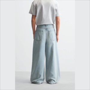 Venta al por mayor de alta calidad de los hombres holgados pantalones vaqueros súper elegantes lavado con ácido bolsillo rasgado MOQ bajo Streetwear moda logotipo personalizado - Product Image 2