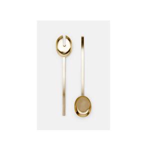 Juego de cuchara de servidor de ensalada de latón pulido hecho a mano de fabricante indio de 2 piezas al por mayor con venta de obsequios - Product Image 3