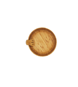 Bol à salade et serveurs en bambou de haute qualité-Bol de service rond en bois de bambou pour ustensiles de cuisine vaisselle fête à la maison mariage - Product Image 6