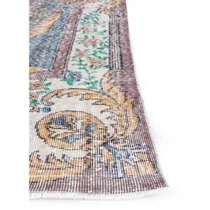 Alfombra de Lana Azul Vintage Hecha a Mano Pae-2441, Felpa para Sala de Estar, Pasillo, Habitación Juvenil, con Medallón Rectangular Abstracto - Product Image 4