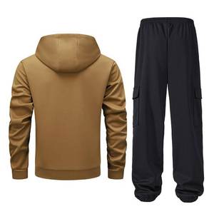 Ensembles de survêtements pour hommes 2 pièces tenues de jogging athlétiques tenues décontractées pour hommes sweats à capuche zippés et pantalons de survêtement - Product Image 5