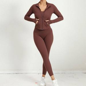 Conjunto de Yoga sin costuras de alta calidad para mujer, superventas, Spandex, poliéster, hecho, deporte, conjunto de Yoga sin costuras para chicas para mujer - Product Image 2