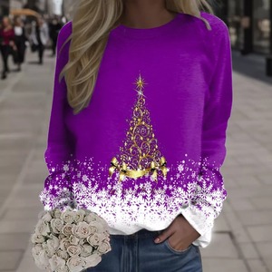 Sweat-shirt en coton de qualité supérieure coréen respirant pour les femmes Sweat-shirt pour Noël Pull MS-SS-1118 - Product Image 1