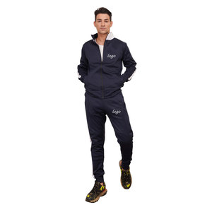 Chaqueta con cremallera completa de color personalizado para hombre, conjunto de chándal de gimnasio, Sudadera con capucha de algodón liso, superoferta de septiembre, dos piezas - Product Image 1