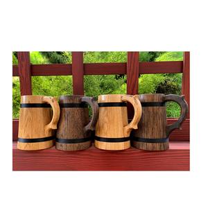 Tasse à bière en bois faite à la main marron rétro de vente chaude avec poignée capacité écologique de 500ml pour l'exportation mondiale de café depuis l'Inde - Product Image 4