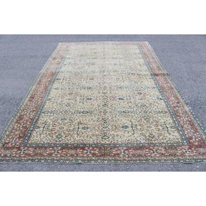Tapis vintage surdimensionné 7,3x11,5 pi (224x350 cm), tapis turc en laine bleu camouflage - Product Image 1