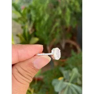 Oval Moonstone Ring 925 Sterling Silver Handmade Gemstone Ring Wholesale Jewelry Supplier - Product Image 3