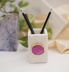 Elegant Marble <b>Pen</b> <b>Holder</b> Stylish <b>Desk</b> Organizer Durable & Luxurious Marble Design Perfect Gift <b>for</b> Office or Home Use - Product Image 2