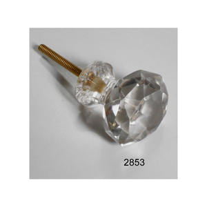 Boutons en verre décoratifs de forme diamantée sur mesure 2025, qualité fraîche, fournisseur en gros, pour la décoration de meubles de maison - Product Image 1