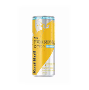 Pack de 12 canettes de Red Bull Energy Drink saveur fruits tropicaux, 250 ml, formule sans gluten, sans lactose et sans produits laitiers, export. - Product Image 3
