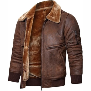 Meilleures ventes Vestes en cuir décontractées pour hommes Manteau en cuir personnalisé Veste d'hiver pour hommes - Product Image 1