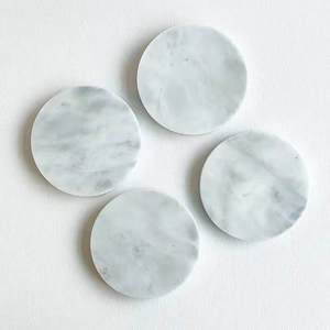 แผ่นรองแก้วหินอ่อนธรรมชาติสีขาวดำ งานแฮนด์เมด ขายส่ง แผ่นรองแก้วสีขาว แผ่นรองแก้วสีดำขาว - Product Image 1
