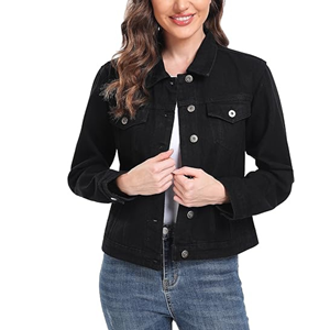 Chaqueta Vaquera Casual y Elegante para Mujer con Detalle de Botones, Prenda Exterior Ecológica y Resistente al Viento, para Uso Diario en Invierno - Product Image 1