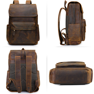 2022 New Hot Sale Brown Laptop <b>Bag</b> <b>Men</b> Genuine Leather Backpack for School <b>Bags</b> in Bulk Quantity Available - Product Image 3