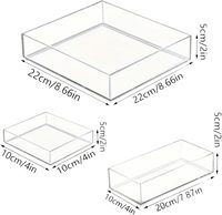 Organisateur de maquillage transparent en métal écologique, plateau de rangement en plastique divisé pour armoire, salle de bain, cuisine, bijoux et aliments