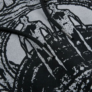 100% algodón térmico personalizado desgastado ácido lavado sudaderas básicas 100% algodón de gran tamaño holgado hombres sudaderas con capucha y sudadera - Product Image 5