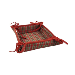 Panier brodé à pois bleu foncé tissé à la main 100% coton avec détail de point de qualité supérieure idéal pour le panier à manger en famille - Product Image 3