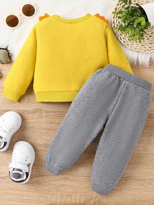 ชุดสเวตเตอร์คอกลมแขนยาวพิมพ์ลายตัวอักษรสำหรับเด็กวัยหัดเดินเสื้อผ้า2025 - Product Image 6