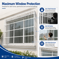 Grille de sécurité pour fenêtre en acier, barres anti-effraction pour fenêtre, protection de fenêtre en métal thermolaqué pour extérieur