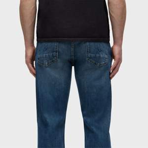 Jeans de Hombre de Invierno, Tejido Sólido, Corte Recto, Lavado Vintage, Ajuste Regular, Estilo Clásico para Uso Diario y Looks Casuales - Product Image 5