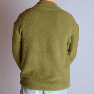 Quarter Zip <b>Fleece</b> Sweatshirt for Men Organic Cotton Men's Pullover <b>Teddy</b> Flannel Mens Sweatshirts Unisex <b>Jumpers</b> Hoodies - Product Image 3