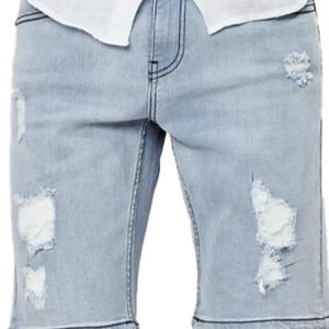 2024 Best Premium Quality 100% Cotton Breathable Solid Pattern Casual Men's Vintage <b>Denim</b> <b>Shorts</b> <b>Elastic</b> <b>Waist</b> Custom Sizes - Product Image 5