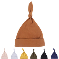 Gorros anudados Unisex de fabricante para bebés recién nacidos, accesorios para recién nacidos de 100% algodón, gorros con nudo para recién nacidos, gorro para dormir para niñas, gorro para bebés