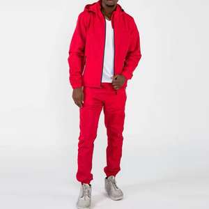 Conjuntos cortavientos de dos piezas transpirables con logotipo personalizado para hombre, pantalones para correr sólidos, chaqueta de invierno, chándal cortavientos - Product Image 2