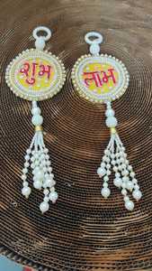 Bienvenida prosperidad Gota Patti Shubh Labh colgantes de puerta para Diwali tradicional indio decoración del hogar colgante de pared envío gratis - Product Image 3