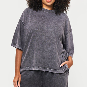 DTG เสื้อยืดลายกราฟิกแนวสตรีทเสื้อยืดเปล่าเสื้อยืดผ้าฝ้ายคุณภาพสูงซักไหล่ตกเสื้อยืดวินเทจขนาดใหญ่ใส่สบาย - Product Image 3