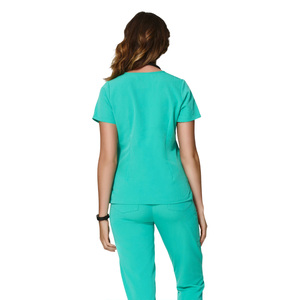 ชุดยูนิฟอร์มพยาบาลแบบมีโลโก้สั่งทำพิเศษสำหรับผู้หญิง ชุดสครับสำหรับโรงพยาบาล พร้อมชุดพยาบาลแบบมีช่องใส่เข็ม 6 ช่อง ผ้าสแปนเด็กซ์/โพลีเอสเตอร์ ไซส์ XL - Product Image 3
