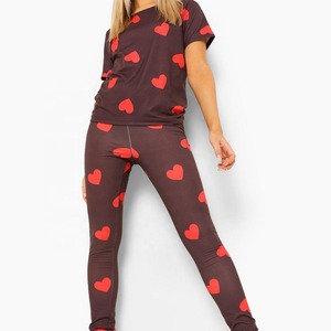 Conjunto de traje de noche completo con diseño Floral estampado de algodón puro de alta calidad, conjunto de vestido de dormir para mujer - Product Image 1