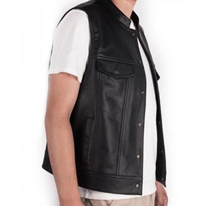 Conçu sur mesure hommes col en V gilet en cuir couleur unie toile grande taille prix usine hiver style joueur look en vrac quantité - Product Image 3