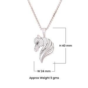 Meilleure offre, collier pendentif hip-hop en argent 925 avec diamant moissanite VVS, design tête de cheval, glacé, pour femmes, bijoux à bas prix - Product Image 4