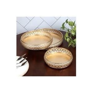 Bandejas de Servir Rectangulares Metálicas Hechas a Mano de Diseño Moderno y Elegante con Bordes Lisos Sin Asas - Product Image 2